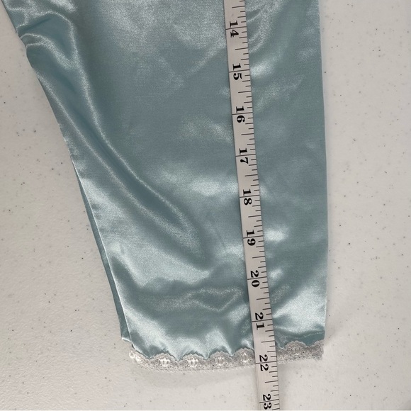 Erika Taylor Satin Look Cotton Lined 3/4 Sleeve Button Up Embroidered Nightgown - Picture 13 of 13